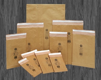 Sacola acolchoada verde Jiffy, envelope grande com letras, 100% reciclável