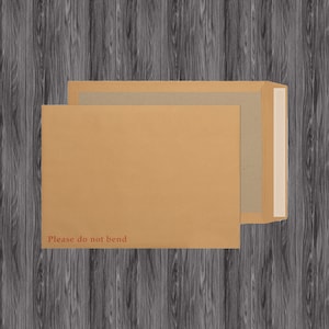 C4/A4 Manilla-enveloppen met harde kartonnen achterkant "Please Do Not Bend" (324 mm x 229 mm)