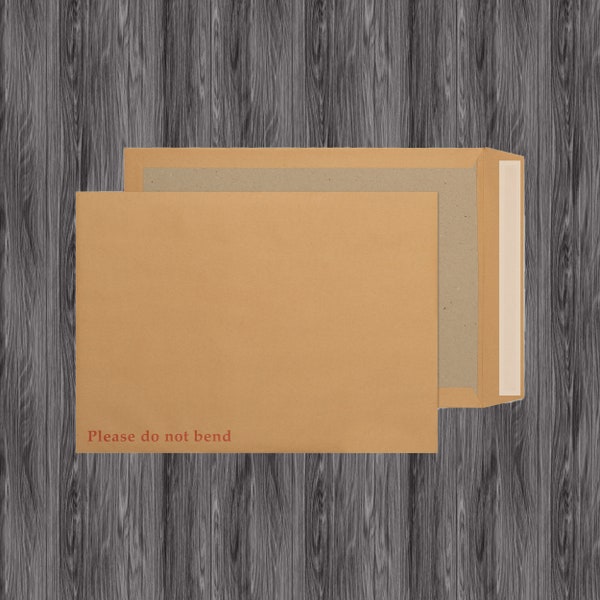 C4/A4 Manilla Hard Board Backed Envelopes "Please Do Not Bend" (324mm x 229mm)