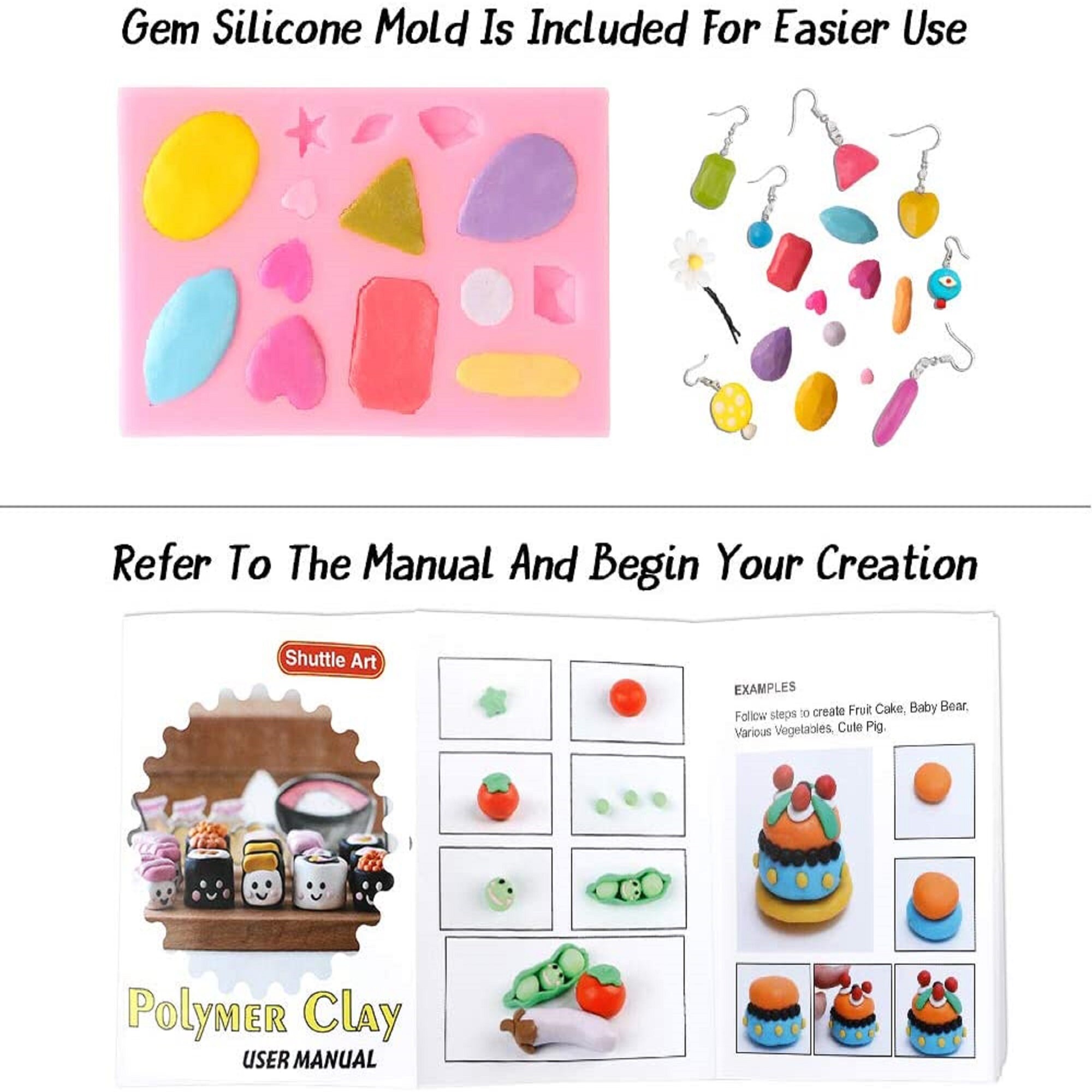 Polymer Clay Kit50 Colours 34g Block Oven Bake Modeling Clay Etsy