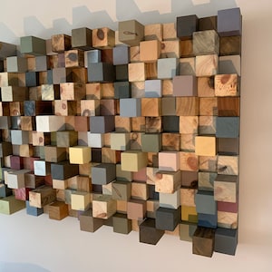 Art painting 3d Wooden wall decoration Wall sculpture In wood Rustic mosaic in wood