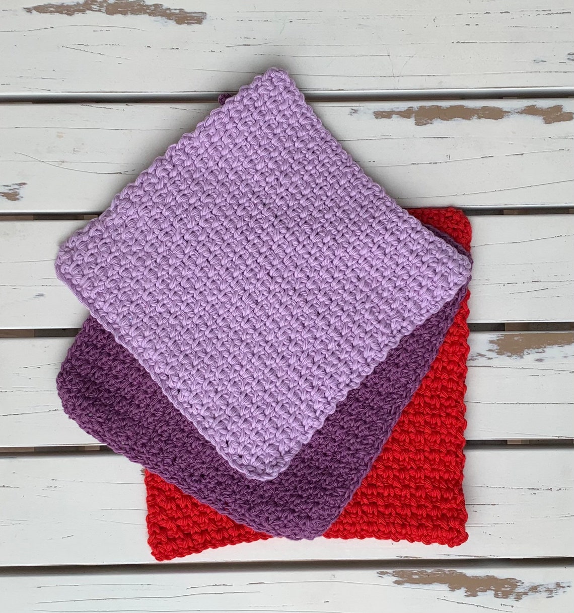 3 Pack Reusable Cotton Dishcloths Etsy
