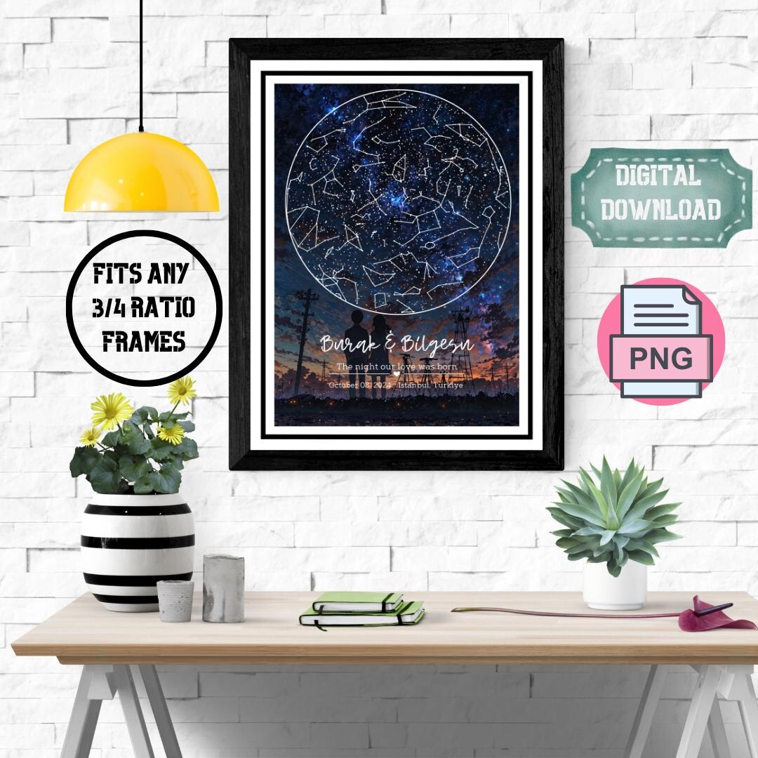 Personalized Star Map Poster custom - Il 1080xN.6412682912 M1b4 