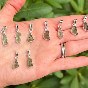 MOLDAVITE PENDANT / Authentic Moldavite / Sterling Silver / Moldavite Necklace / Tektite / Rare Crystal / Transformation Crystal image 5