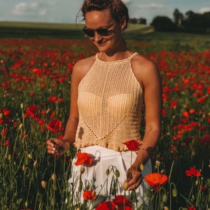 crochet pattern sissiflower top - peplum top