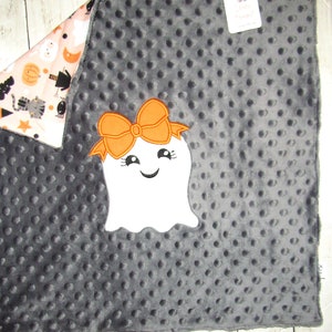 Glow In The Dark Ghost Girl Lovey: Personalized Minky Security Blanket