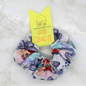Princess Print Scrunchies, Cotton Scrunchies, Disney Princesses, Hair Accessories, Handmade Scrunchies