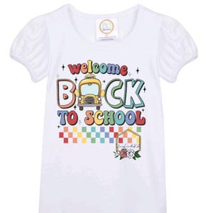 Welcome Back To School Shirt: Kids Cotton School Bus Tee