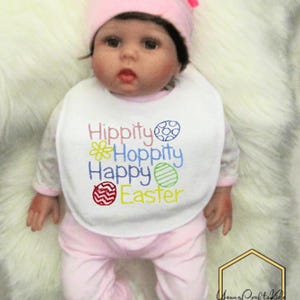 Easter Embroidered Bibs, Baby Easter Theme Bibs, Girl Bibs, Boys Bibs, Baby Shower Gift