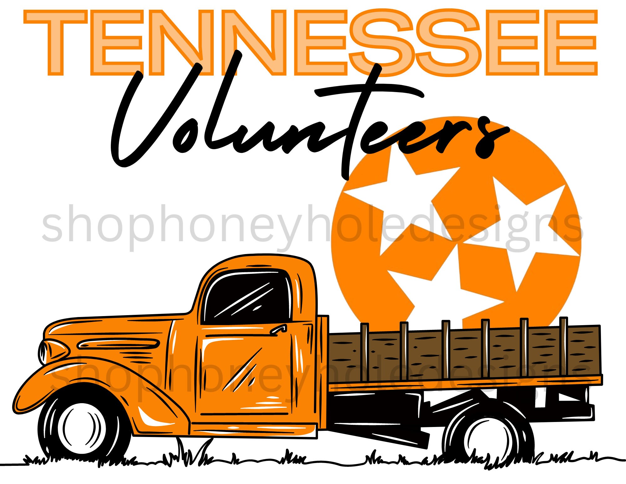 TN Vols Truck PNG/ Tennessee Designs / TN Football Designs / Tennessee