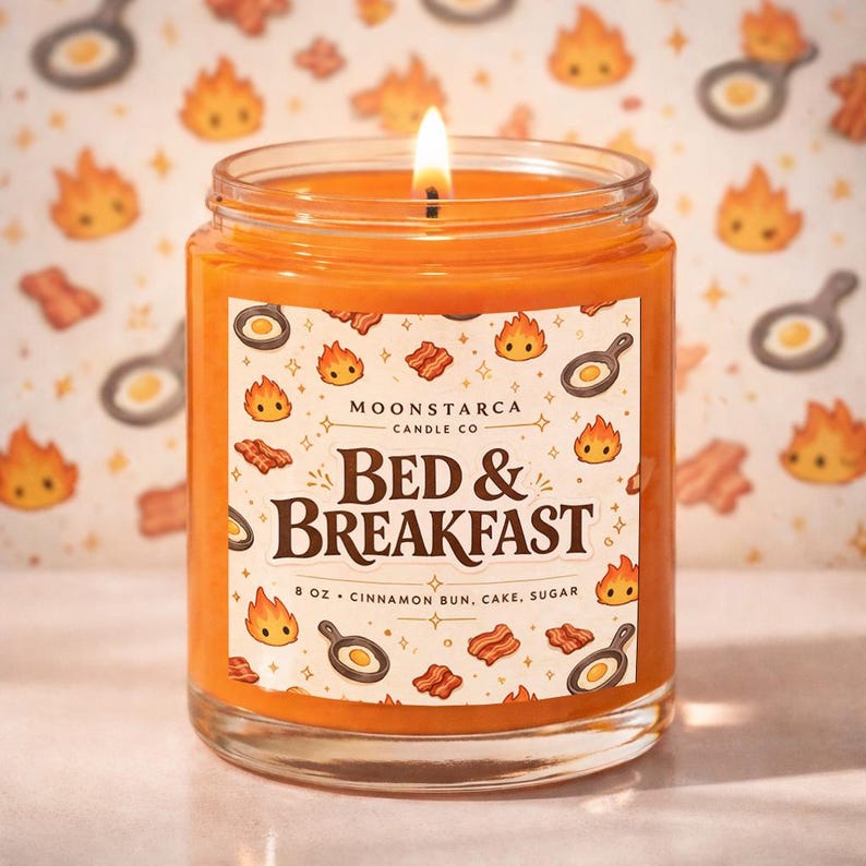 Fire Demon Candle | Moving Castle Inspired Candle | Anime Fire Spirit Soy Candle | Studio Ghibli Inspired Gift | Anime Gift image 1