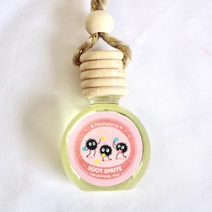 cute Ghibli soot sprite themed car air freshener hanging glass diffuser