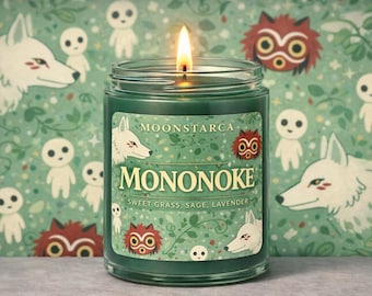 Princess Mononoke Candle, Ghibli Inspired Candle, Forest Spirit Scent, Anime Candle Gift, San Wolf Candle, Nature Soy Candle