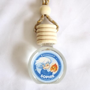 cute Ghibli sophie themed car air freshener hanging glass diffuser