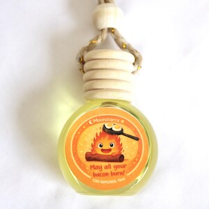 cute Ghibli calcifer themed car air freshener hanging glass diffuser