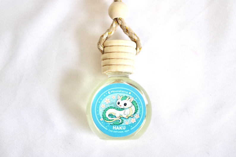 cute Ghibli haku themed car air freshener hanging glass diffuser