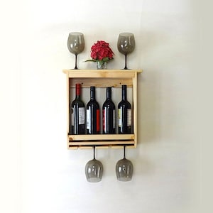 Bottle and glass rack / wine bottle rack / wall hanging wine rack