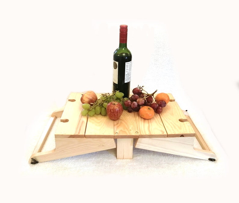 Mini Picnic Table / Wine Basket Carrier Etsy UK