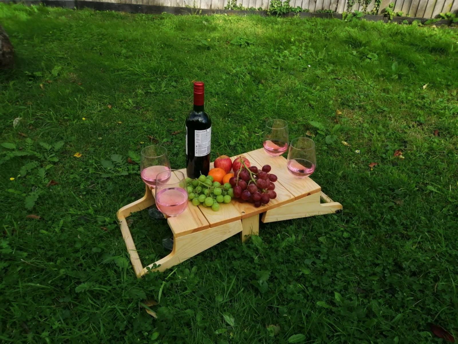 Mini Picnic Table / Wine Basket Carrier Etsy