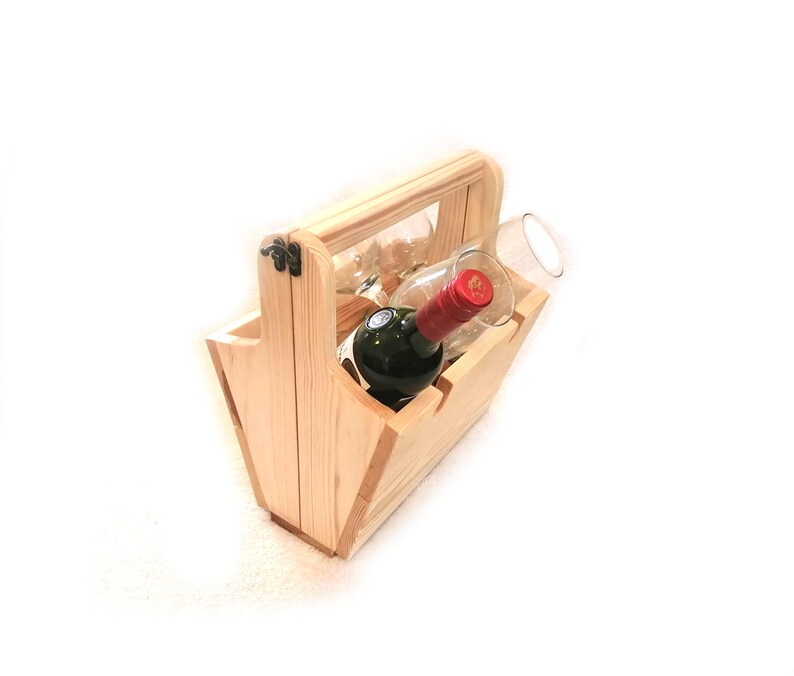 Mini Picnic Table / Wine Basket Carrier Etsy UK