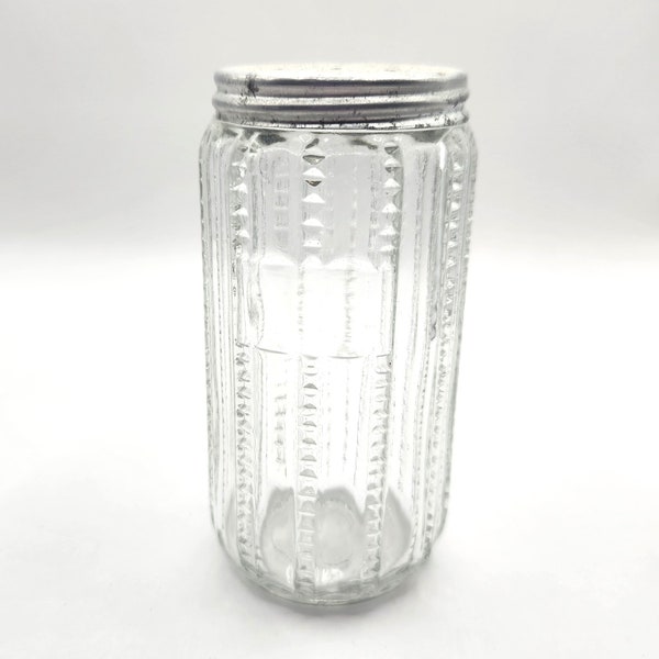 Hoosier Spice Jar, Vintage Glass Jar, Glass Shaker, Kitchen Decor, Glassware Gifts, Kitchen Gift, Spice Jars, Clear Glass Jar with Lid