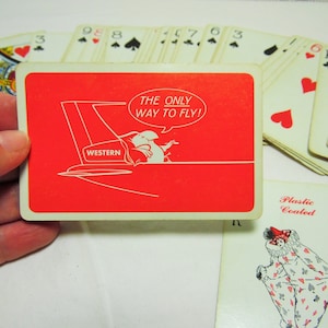 Vintage Western Fluglinien Spielkarten Kitschy Spielkarten Western Fluglinien Werbung Der einzige Weg, Reisen Ephemera zu fliegen