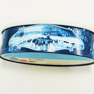 Vintage Holland Tin Vintage Windmill tin Vintage Blue and White Oval Tin Rosenberg Amsterdam Holland Farming Windmill Sailboats