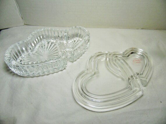 Teleflora Lead Crystal Double Heart Glass Trinket… - image 4