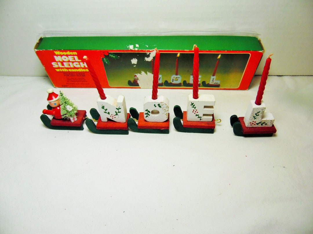 Noel Candle Holder Noel Sleigh Train Candle Holder Vintage Etsy