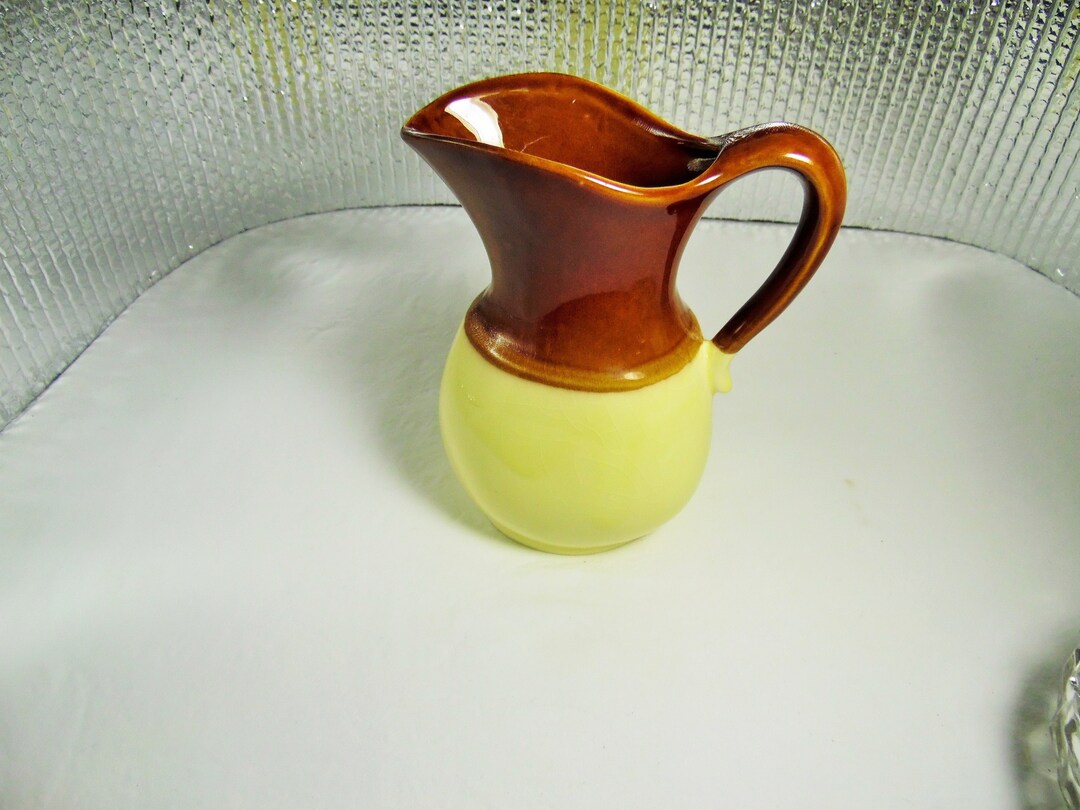 Vintage USA Pottery Pitcher Fall Colors Vase Boho Style Mid Century Look Retro Pitcher Mid