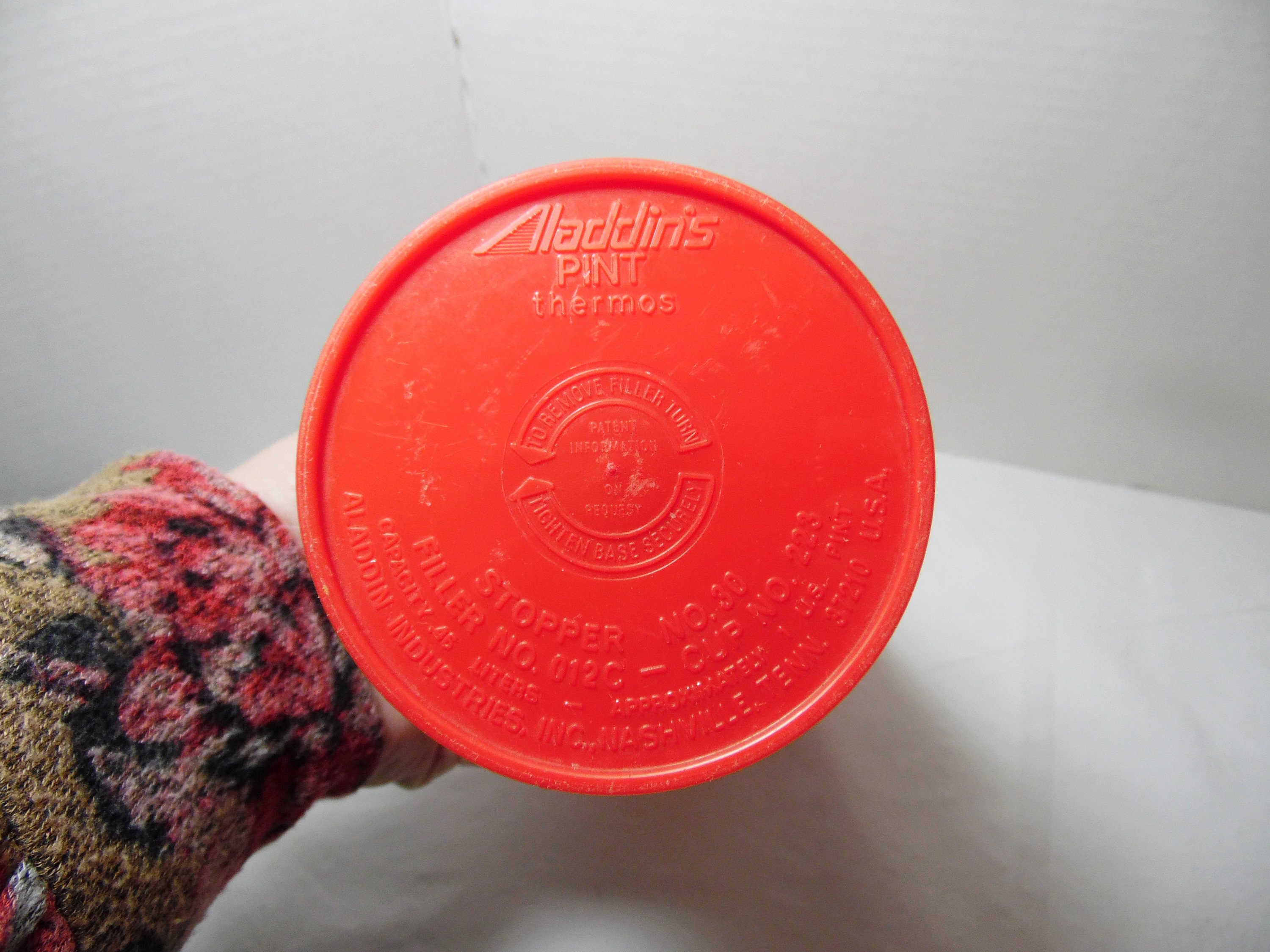 GRANDE THERMOS ALADDIN à carreaux rouge et noir 1970 EUR 40,00 - FR