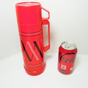Vintage Aladdin Thermos Red and black thermos Vintage Plastic Thermos Aladdin