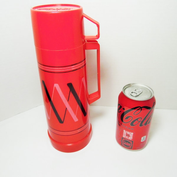 Vintage Aladdin Thermos Red and black thermos Vintage Plastic Thermos Aladdin