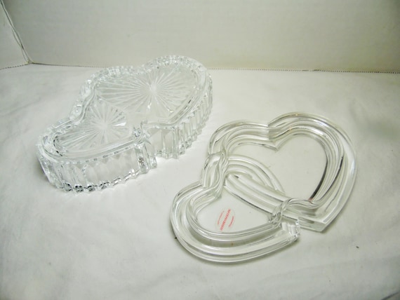 Teleflora Lead Crystal Double Heart Glass Trinket… - image 6