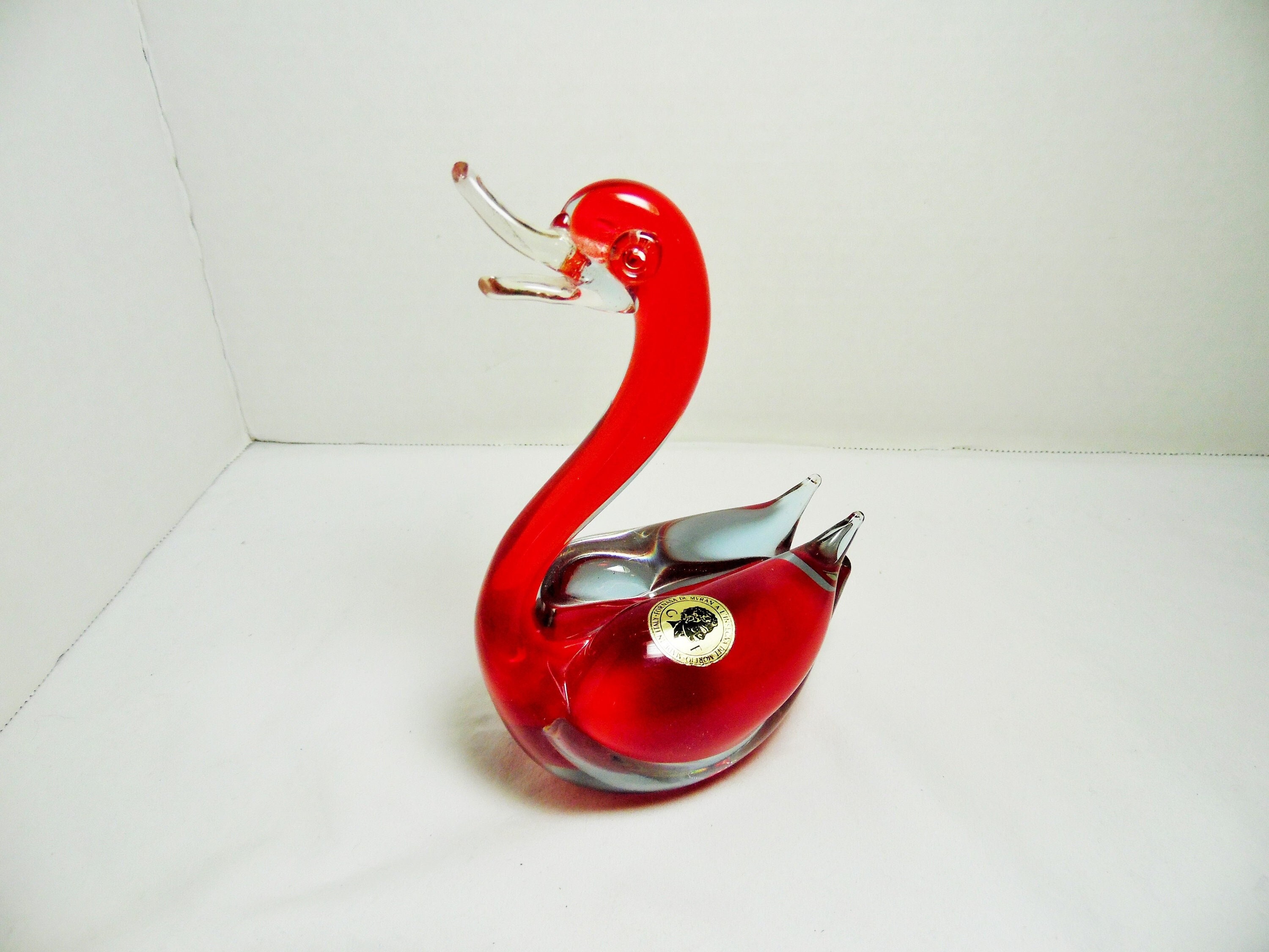 工芸品 FORNASA De MVRAN A L'INSEGNA DEL MORETO Vintage Fornasa De Murano l'Insegna Del Moreto White Inside