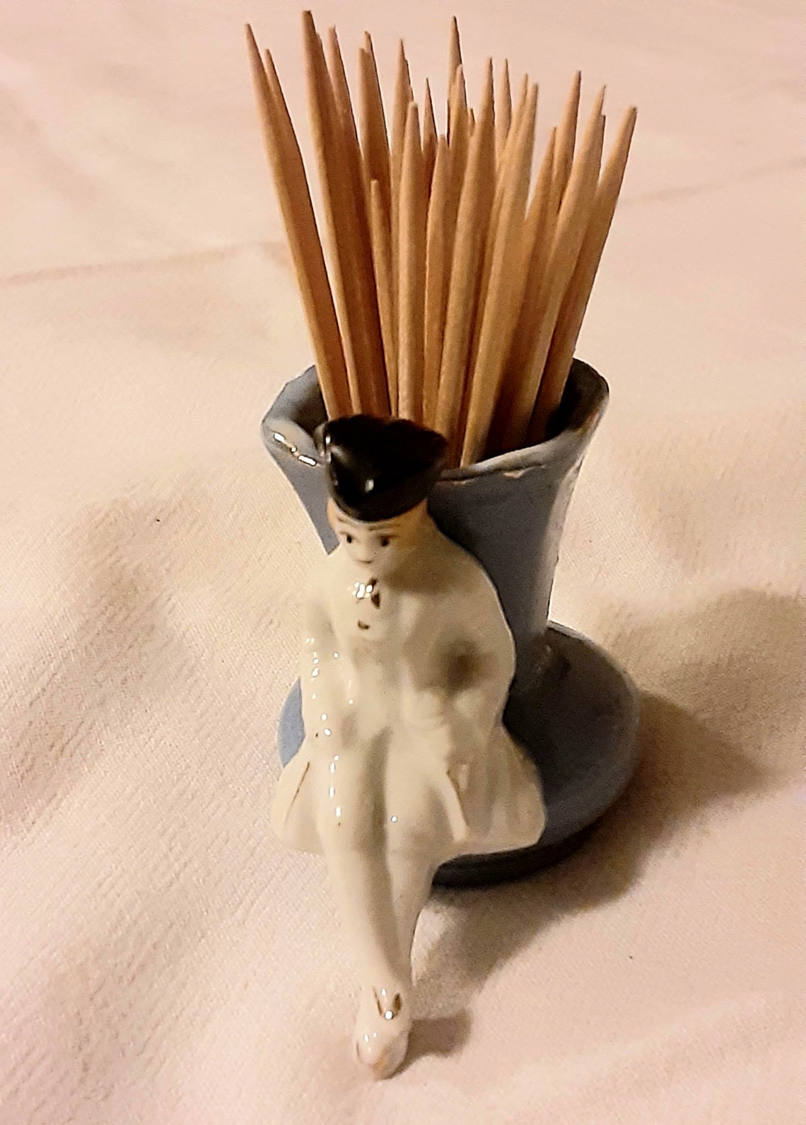 Colonial Victorian Man Toothpick holder Made in Occupied Japan Etsy