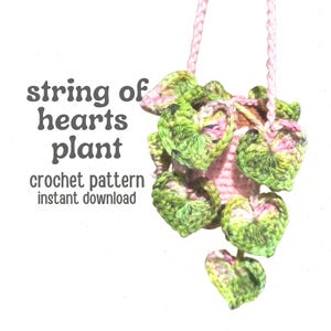 String of Hearts Hanging Crochet Plant PDF Pattern | Crochet Guide with Photos and Instructions