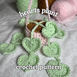 Crochet Pattern: Hearts Plant Hanging Crochet Decor for Beginners with Photos