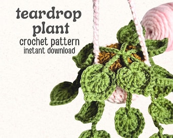Teardrop Hanging Plant Crochet Pattern | Written Instructions with Photos