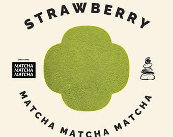 Strawberry Matcha – Sweet Strawberry Matcha Powder, Green Tea, Antioxidants, Smooth Energy, Wellness Boost, Vegan Friendly