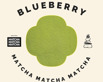 Blueberry Matcha – Juicy Berry Matcha Powder, Green Tea Energy Blend, Antioxidants, Vegan Iced Tea Gift, Superfood Wellness Tin