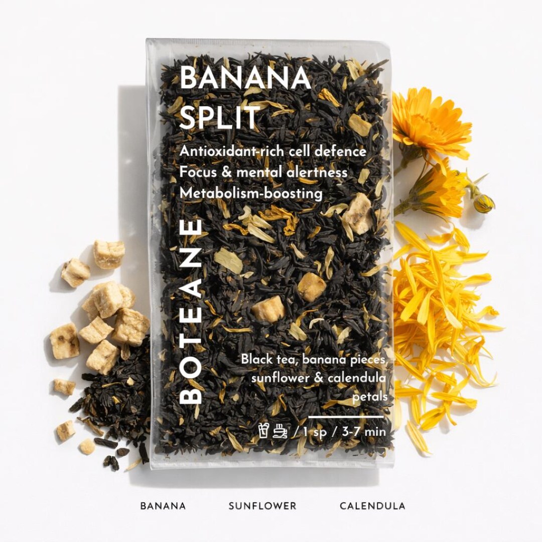 Sunflowr Tea Banana Black Tea With Sunflower Calendula, Dessert Inspired Loose Leaf ...