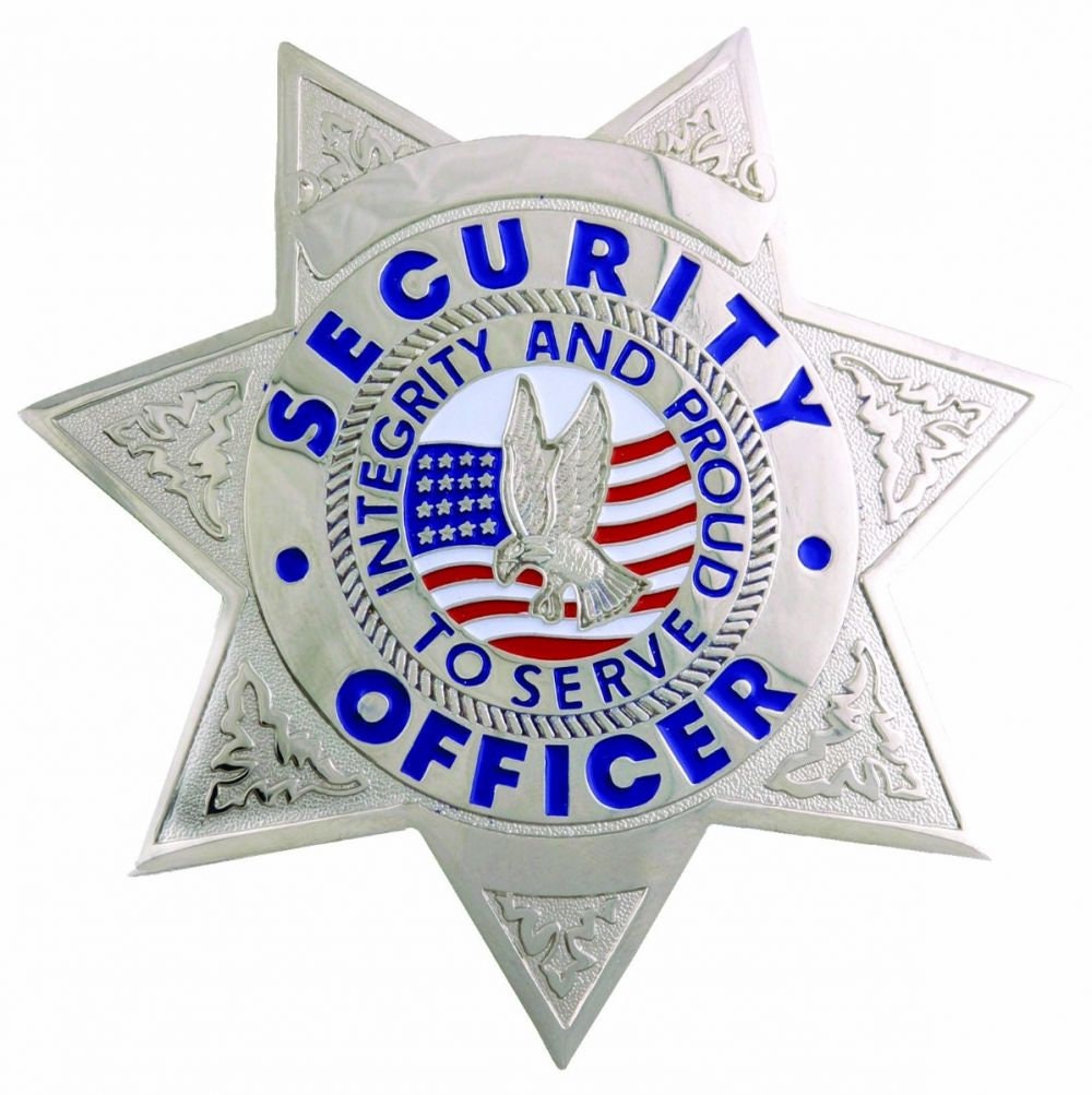 Security Guard Badge Silver 7 Points Etsy