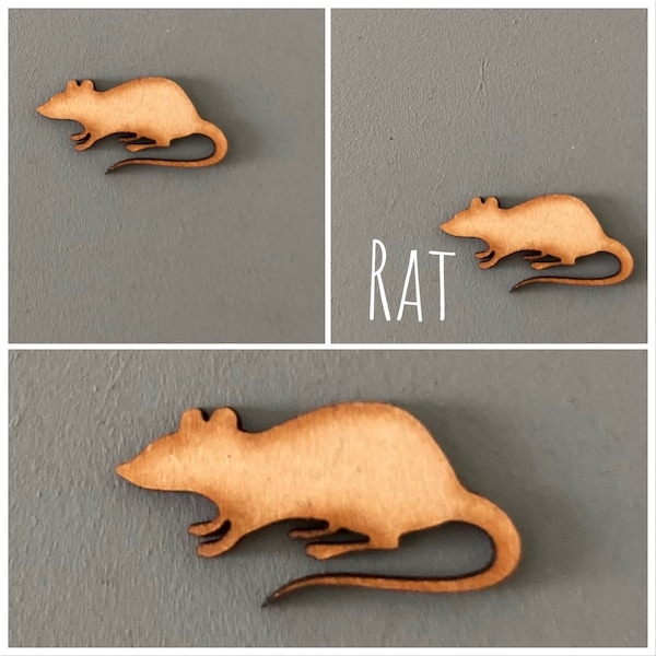 Rat Shape | Wooden Craft Shapes | Wooden Embellishments | Card Making, Sign Making, Arts and Crafts