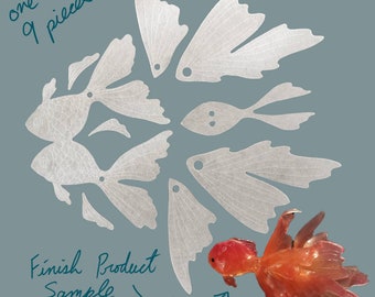 Película de plástico retráctil precortada de 0,2 mm - Cola grande de pez (9 piezas / juego) / película termorretráctil precortada / lista para encoger