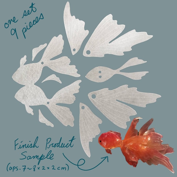 Precut 0.2mm Shrink Plastic Film Large Tail Fish 9 Parts / Etsy