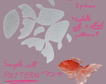 Película de plástico retráctil precortada de 0,2 mm - Peces de tamaño mediano / película termorretráctil precortada / lista para encoger