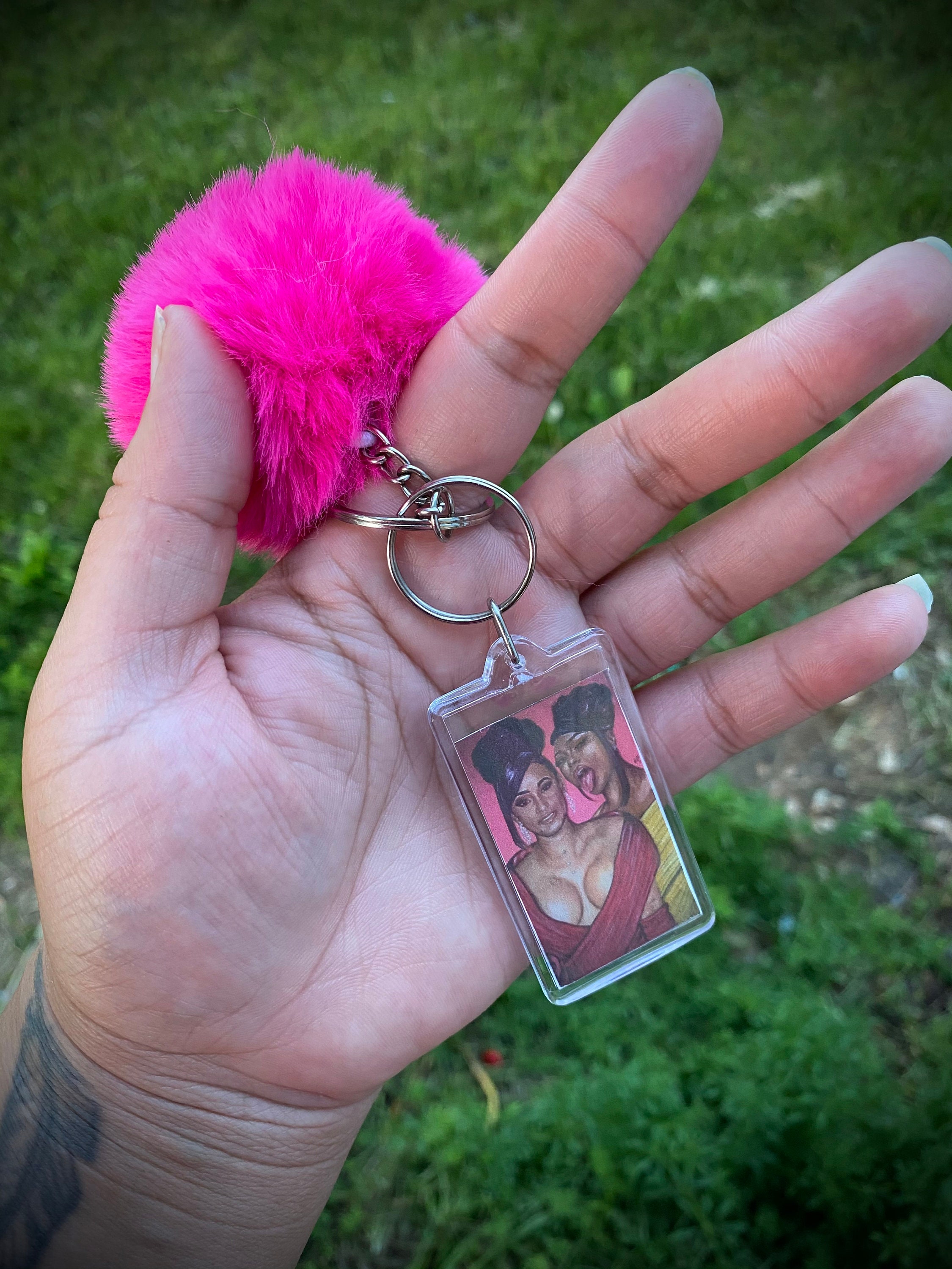 Keychains with or w/o Pom Pom Etsy