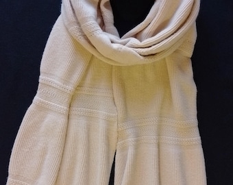 Large Wool Winter Scarf, Large Beige Wool Scarf with Mink Tassels, Scarfarge Winter Oversized Scarf for Women,  Shawl Wrap Lightweight