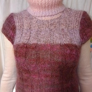 Winter mohair fluffy dress is knitted by hand. Warm long mohair Sweater Dress Jumper Coat Tunic. Mohair Fuzzy thick turtleneck for women